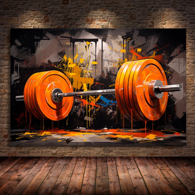 Graffiti Barbell Canvas Schild - Sports Equipment Poster recensie en prijs