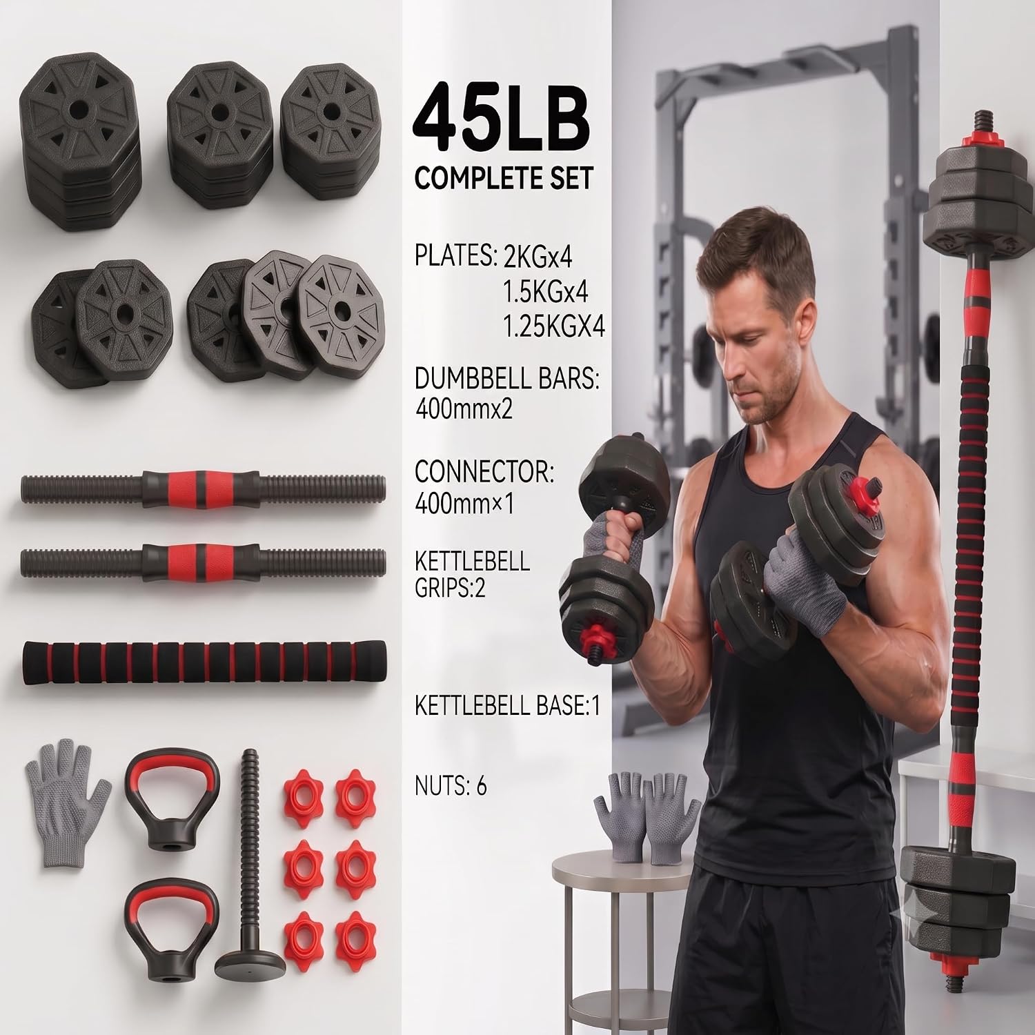 6-in-1 verstelbare dumbbell- e - Dumbbell Set recensie en prijs